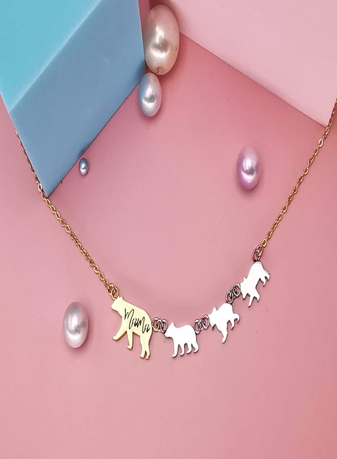 Beffy Mama Bear Necklace with 3 Three Cubs for Women, Mom Daughter Pendant for Mothers Day Birthday Christmas - Image 4